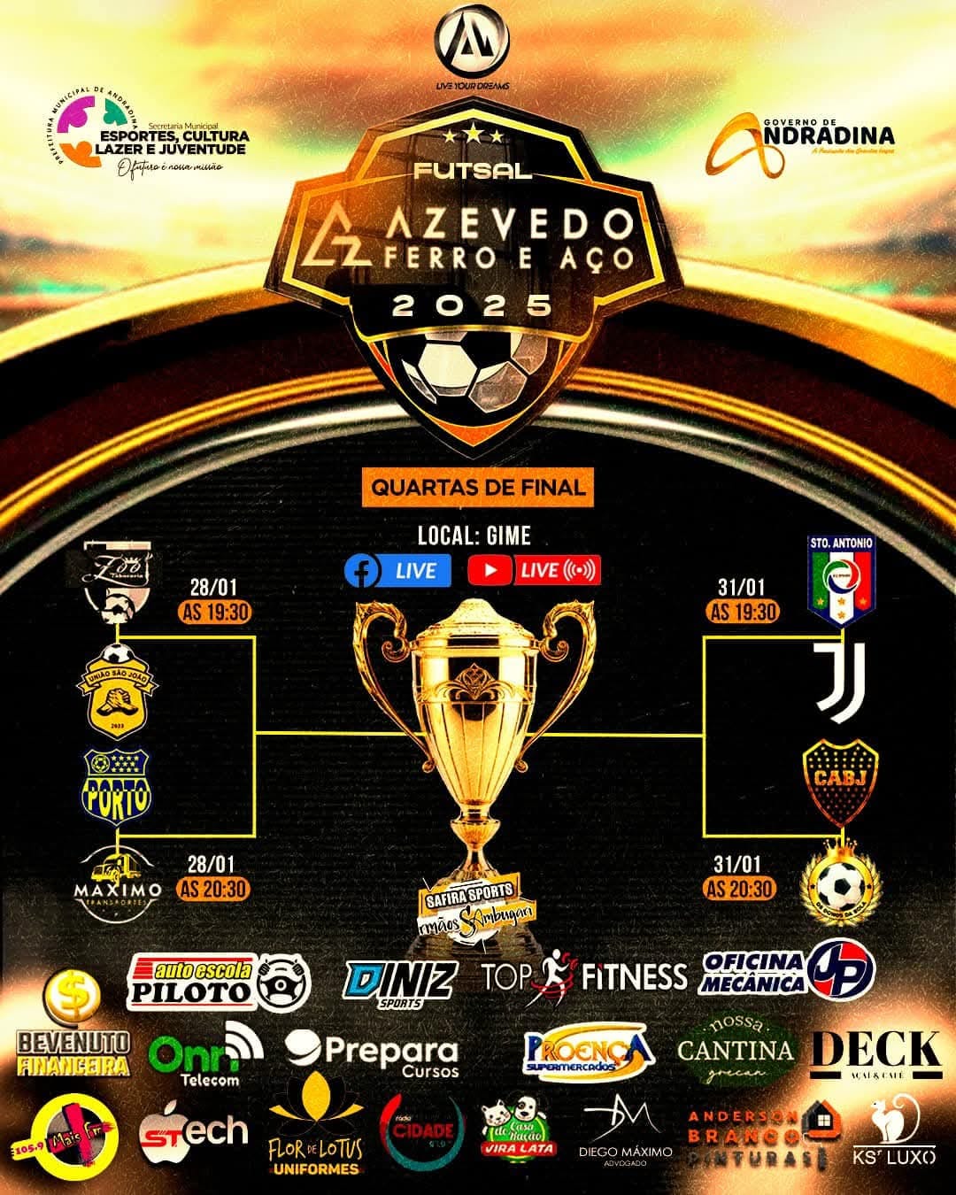 Futsal de Férias Futsal Azevedo Ferro e Aço chega às quartas de final