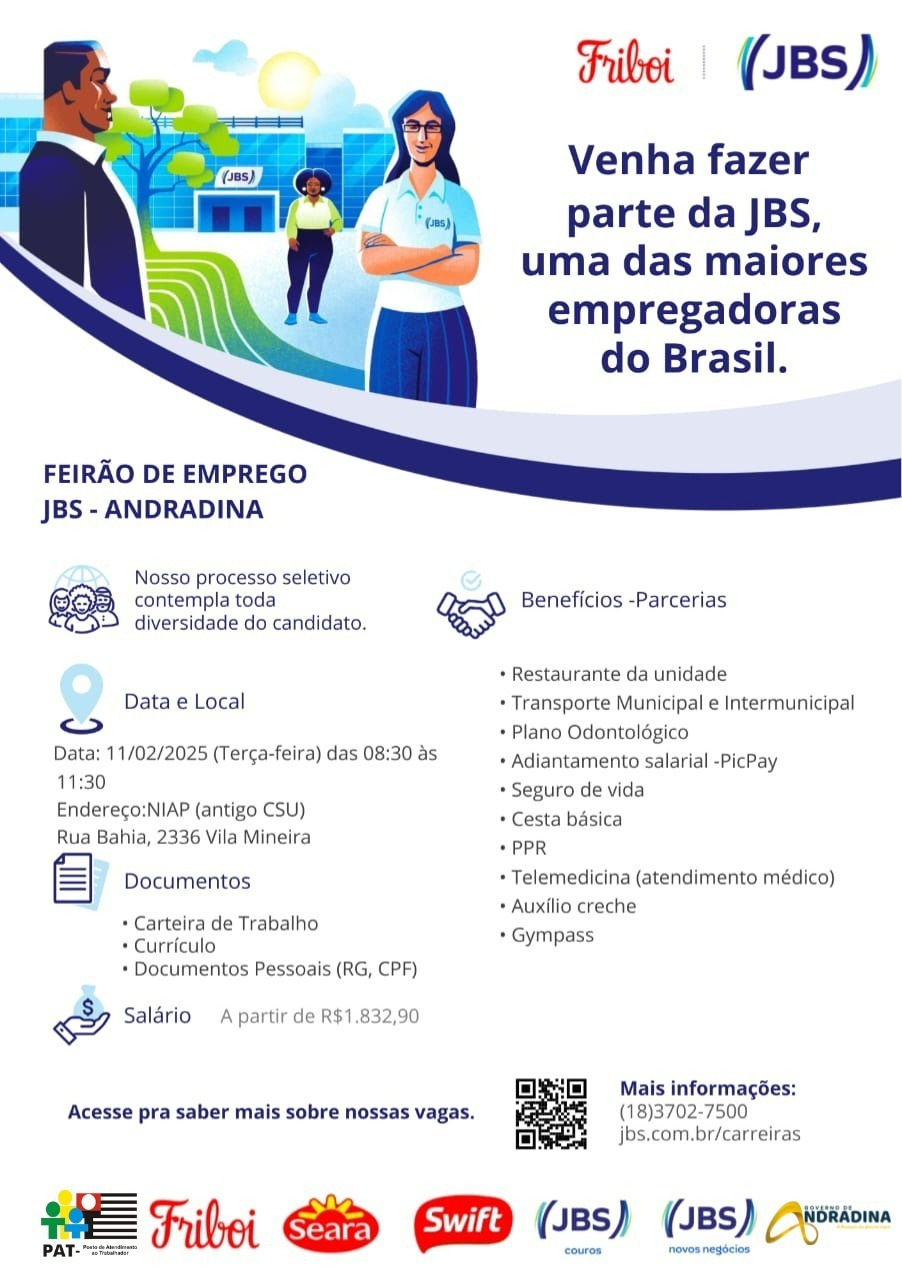 Mutirão de Vagas JBS para a unidade de Andradina