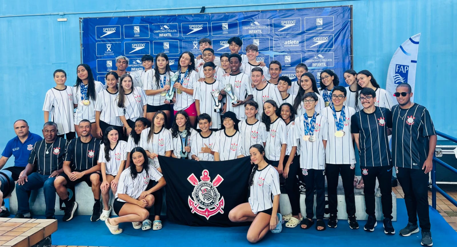 Nadadores andradinenses brilharam em Santo André no Paulista Infantil de Inverno e conquistaram 14 medalhas