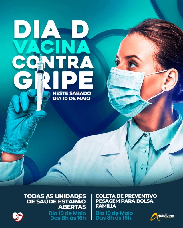 Hoje é o Dia D de vacinação contra a Gripe em Andradina