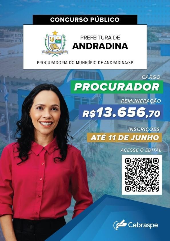 Concurso público para o cargo de procurador jurídico na Prefeitura de Andradina