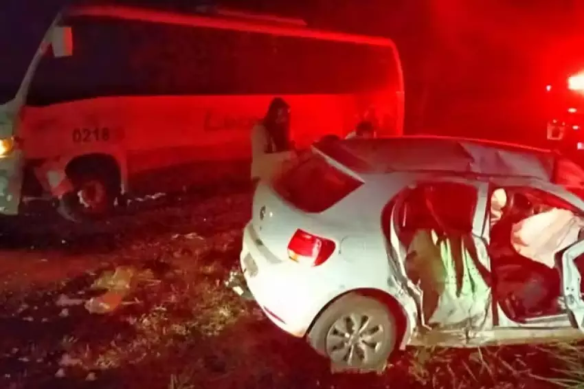 Colisão entre carro e ônibus deixa grávida e motorista feridos em Castilho