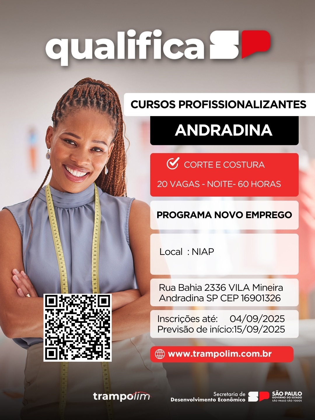 Prefeitura de Andradina está com vagas abertas para o curso de Corte e Costura