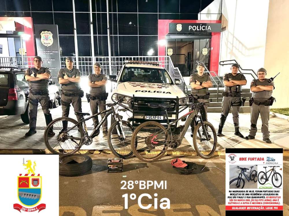 Dupla é presa por furto de bateria e bicicletas em Andradina