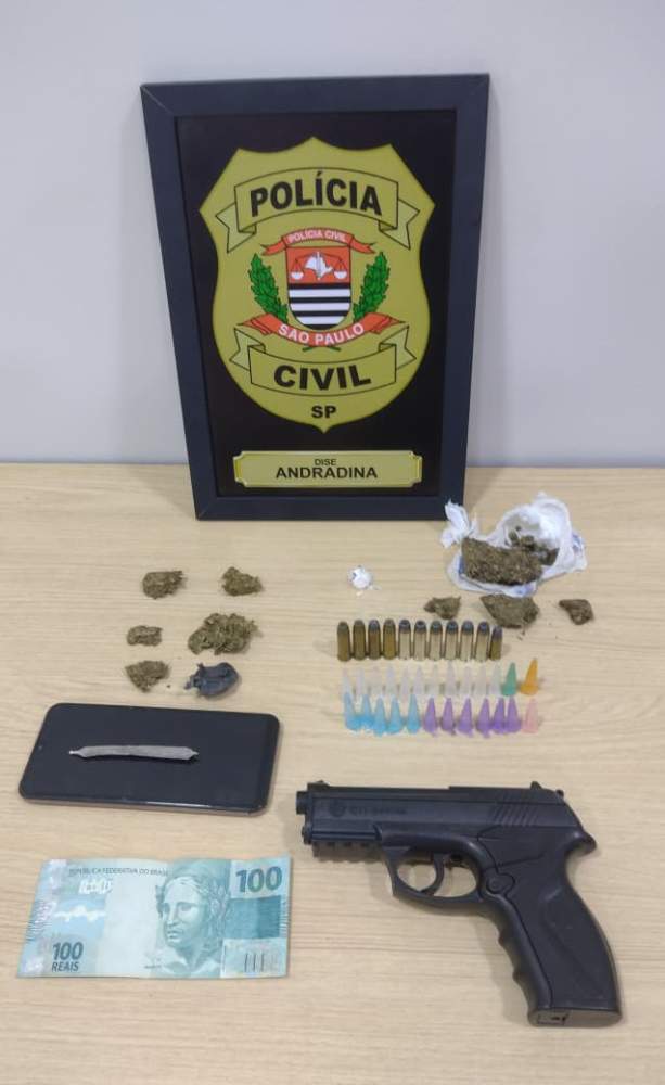 DISE de Andradina prende em flagrante suspeito pelo crime de tráfico de drogas e posse de munições