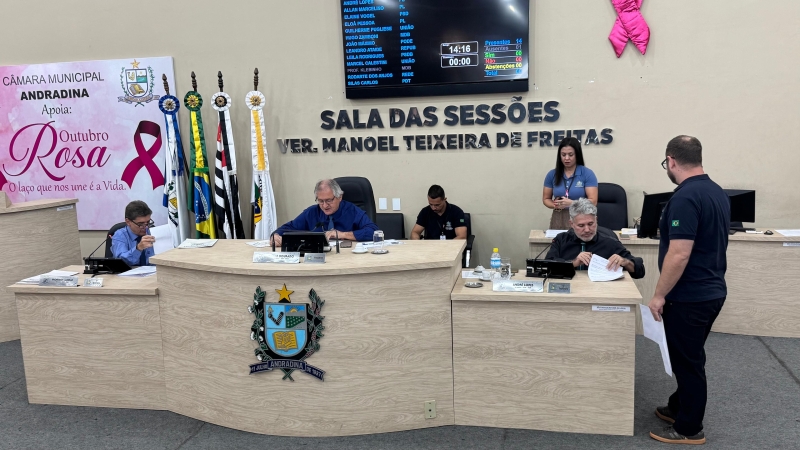Câmara de Andradina votará 14 itens na 35ª Sessão Ordinária