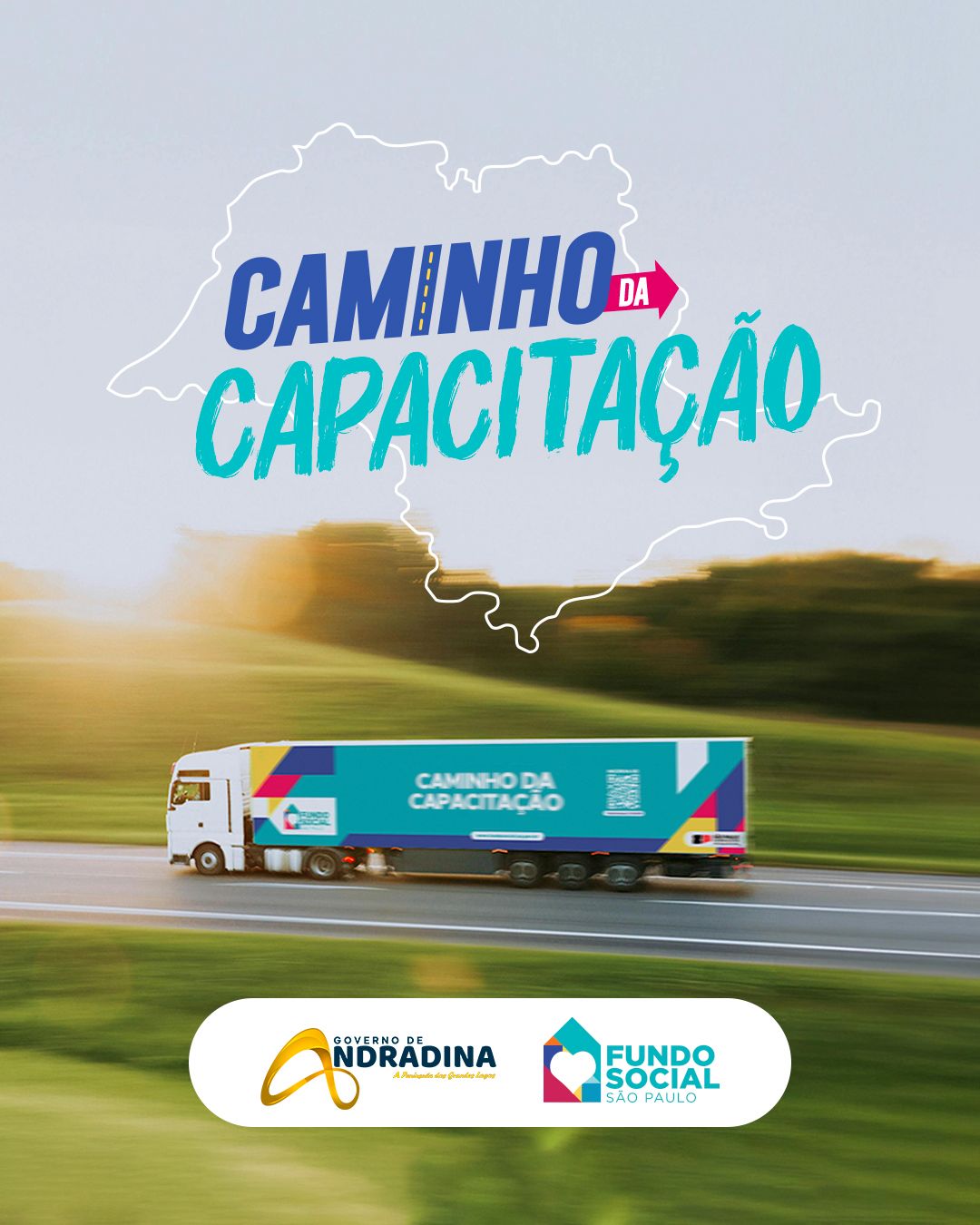 A carreta do programa "Caminho da Capacitação" chega em Andradina para oferecer cursos gratuitos.