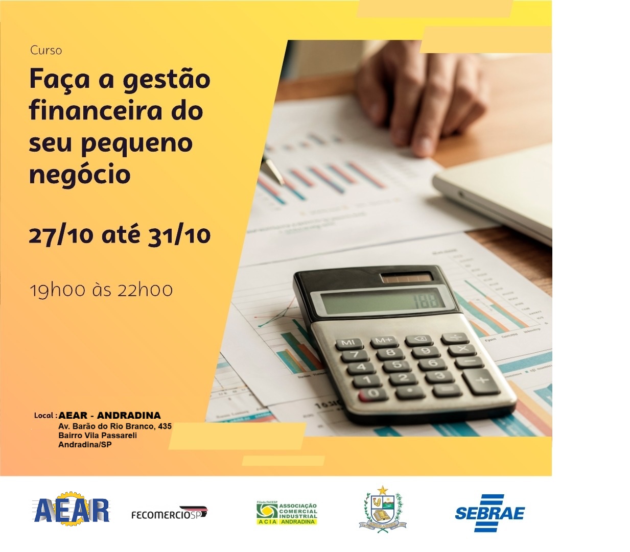 Curso em Andradina ensina gestão financeira para pequenos negócios