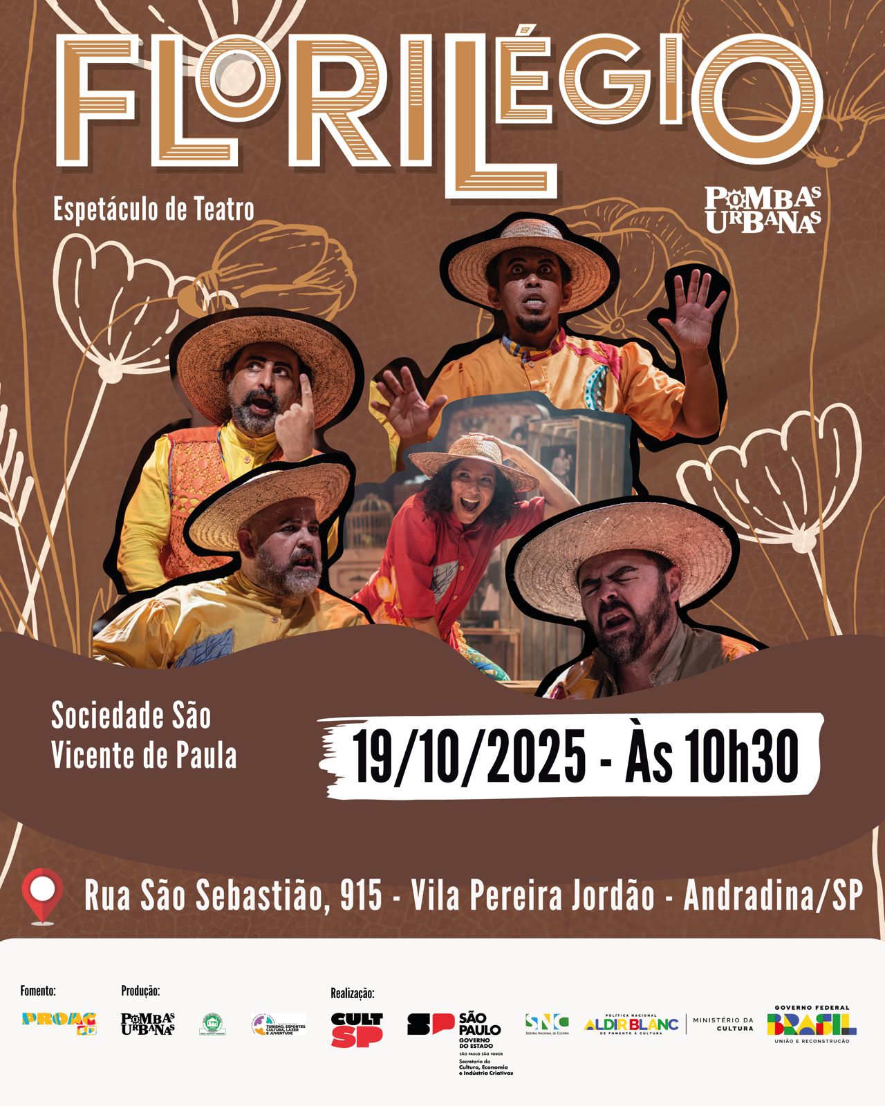 Teatro Popular em Andradina: Pombas Urbanas Apresenta o Espetáculo "Florilégio"