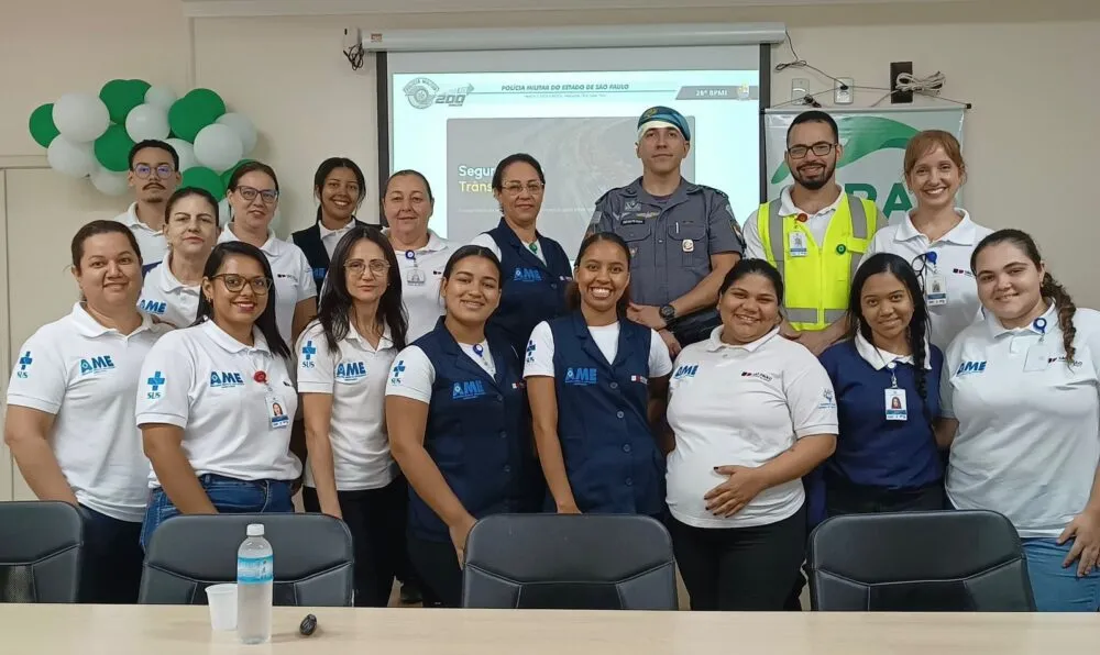 Polícia Militar promove palestra sobre segurança no trânsito na SIPAT do AME de Andradina