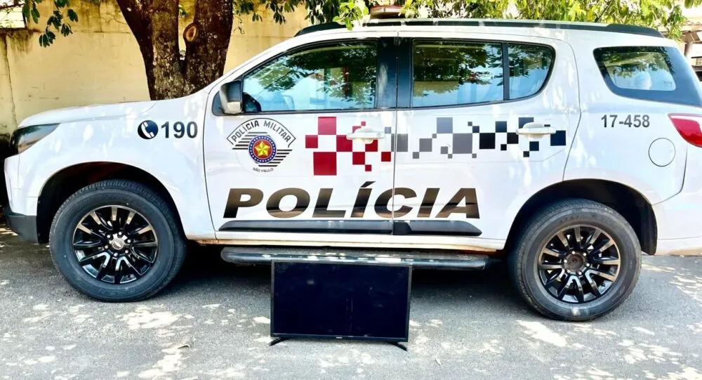 PM detém suspeito de roubo e apreende TV furtada em Mirandópolis
