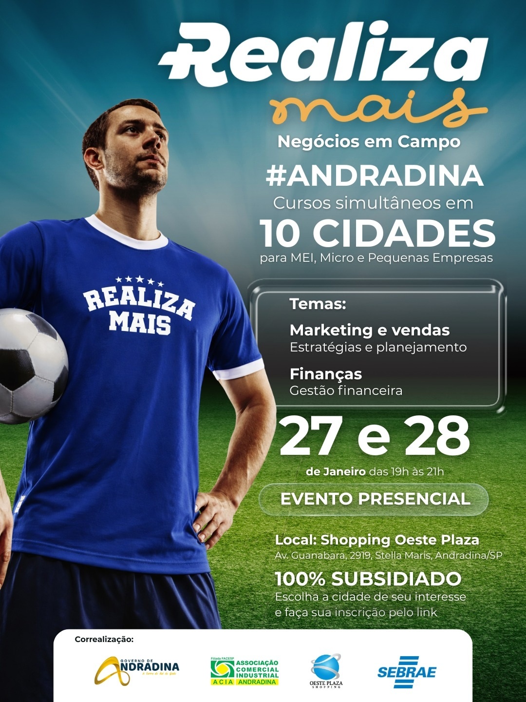 Realiza Mais Negócio em Campo: Sebrae leva a Andradina estratégias práticas de vendas e gestão financeira para começar 2026 preparado