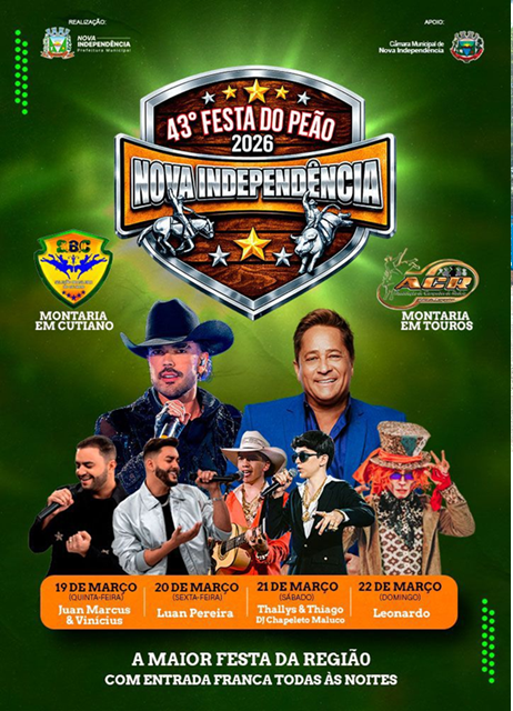 Começa nesta quinta a grande 43ª Festa do Peão de Nova Independência