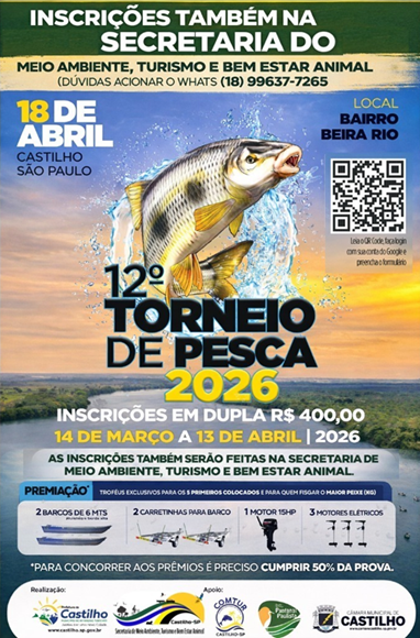 Inscrições para o Torneio de Pesca de Castilho seguem abertas com grande expectativa de público