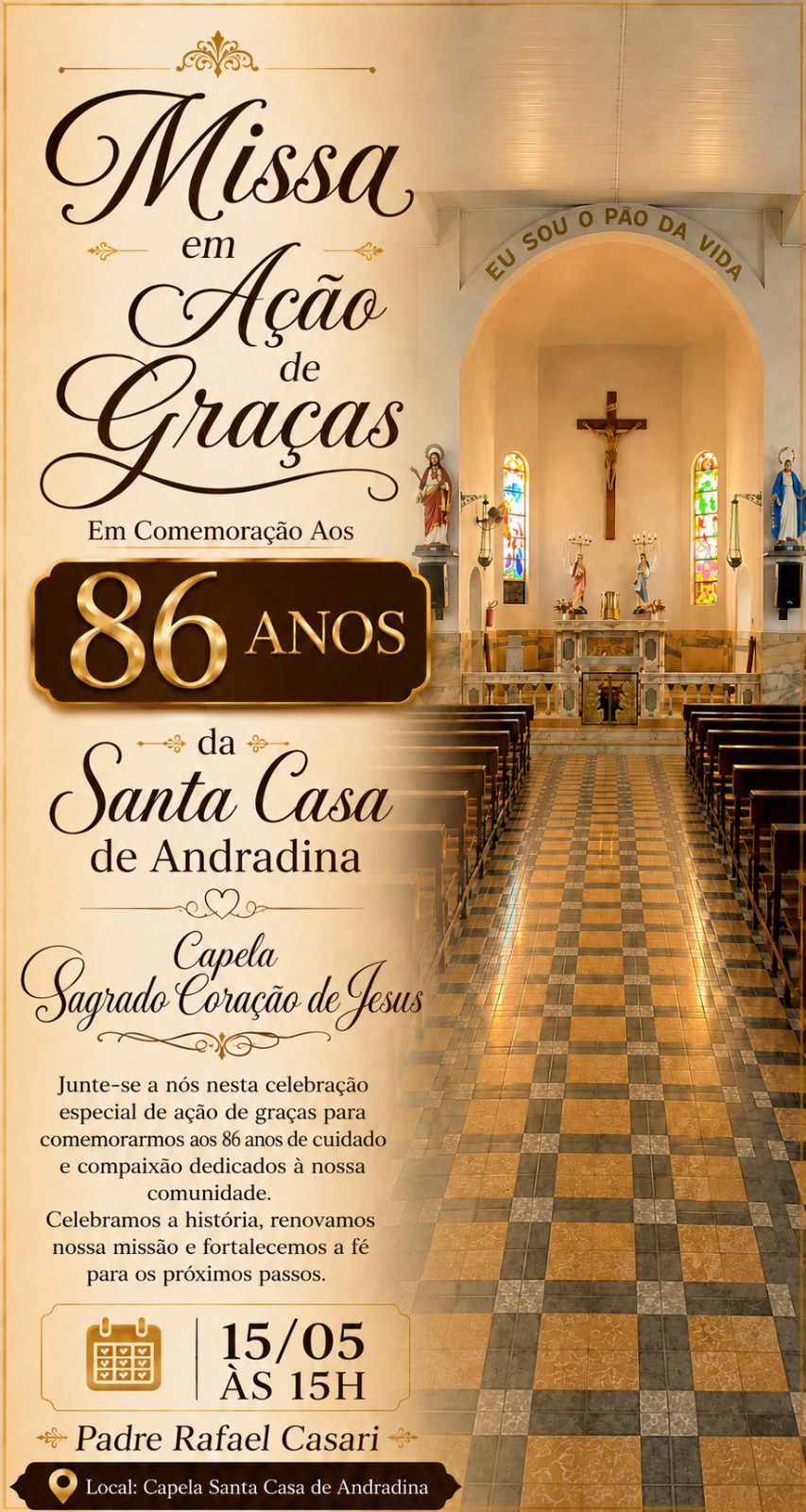 Santa Casa celebra 86 anos de fundação com missa em ação de graças