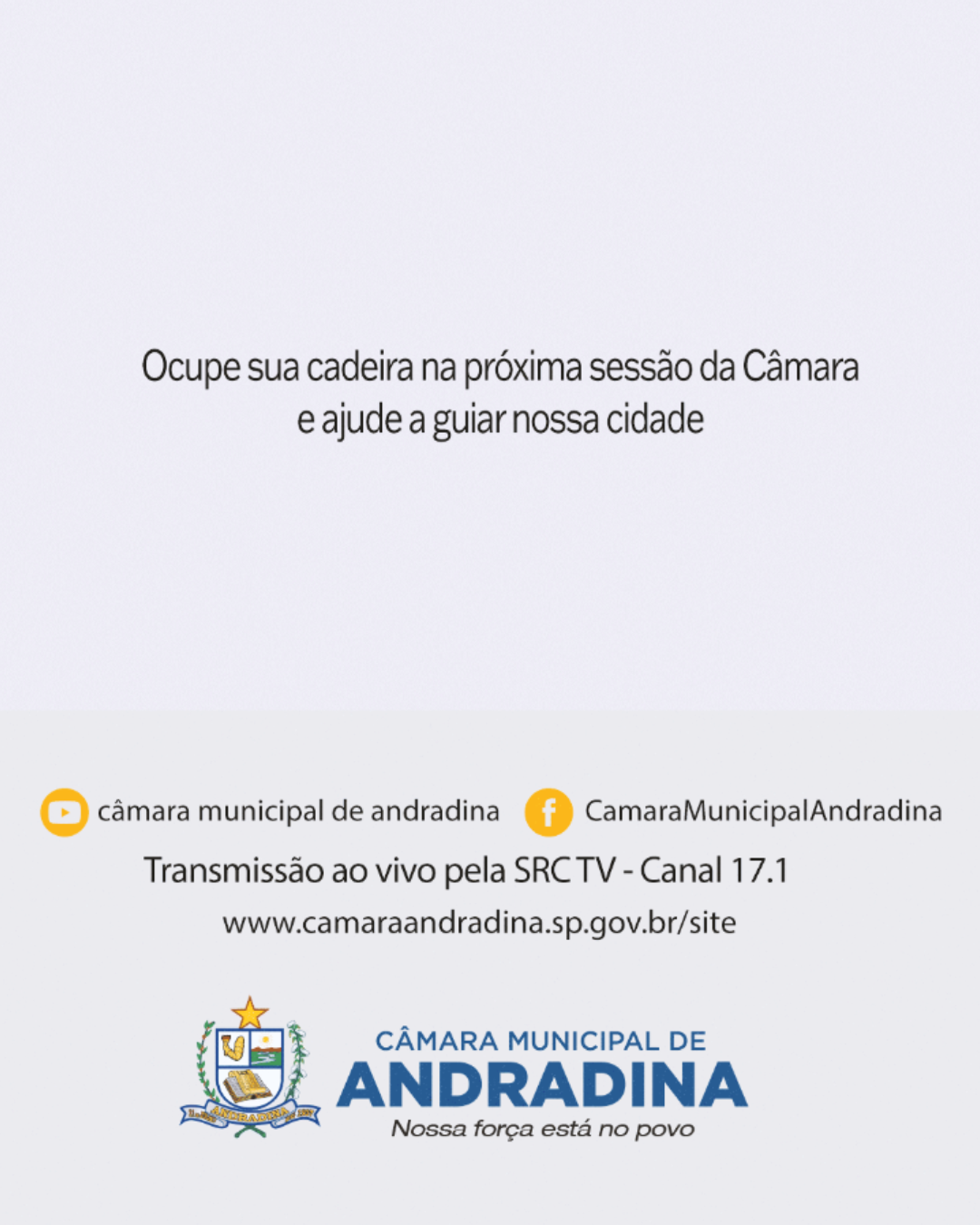 Campanha Maio 2026 Câmara Municipal de Andradina e Independente Online.