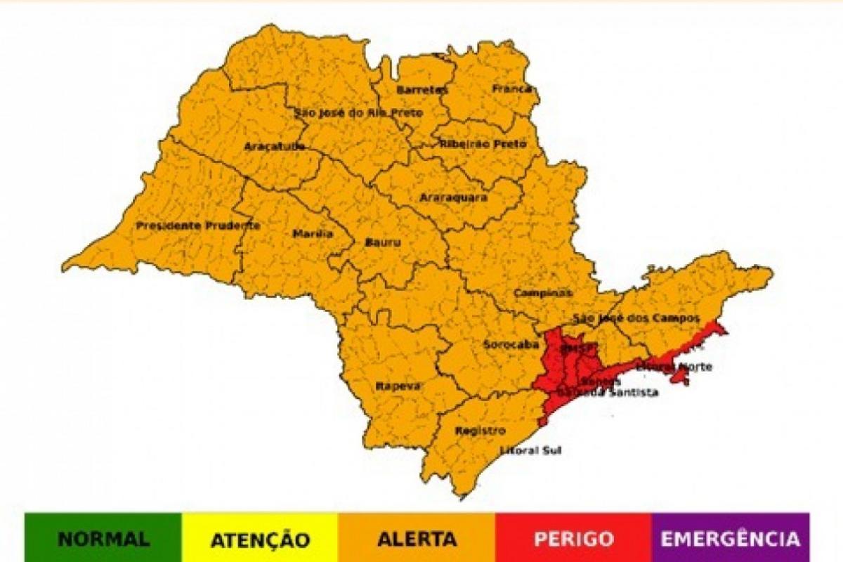 Defesa Civil alerta para ventos de até 90 km/h e baixa umidade