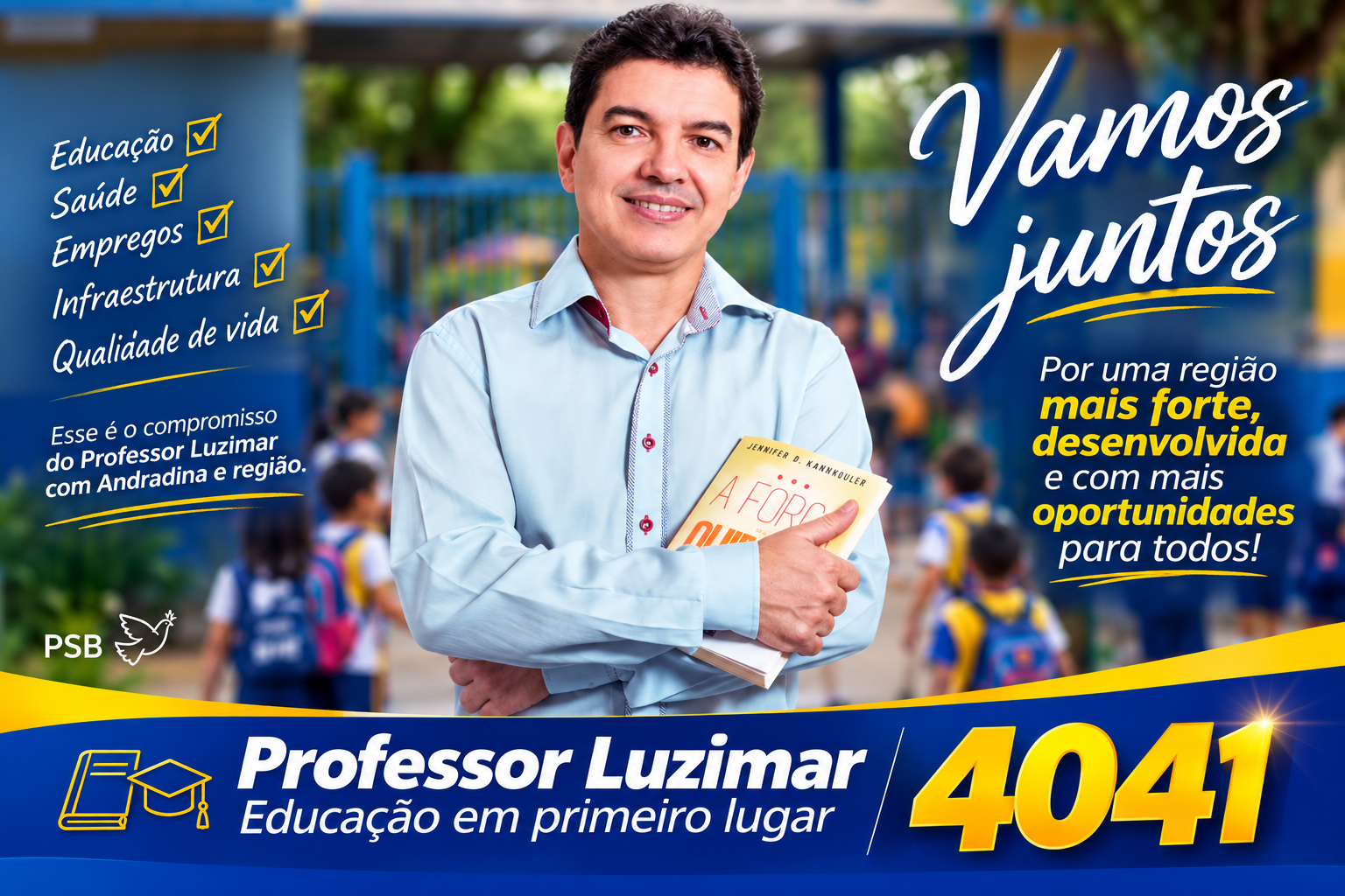 Professor Luzimar intensifica campanha para deputado federal e defende representatividade de Andradina e região