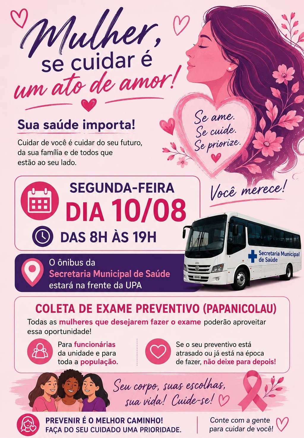Campanha de saúde oferece exame preventivo gratuito na próxima segunda