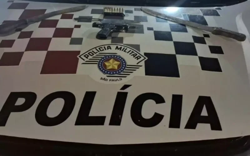 Homem é preso em Castilho com pistola após ameaçar rivais por ciúmes