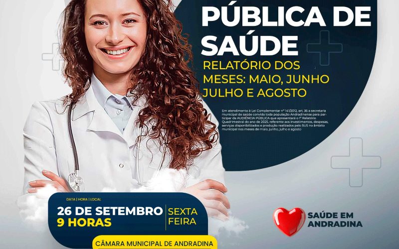 Andradina realiza Audiência Pública de Saúde nesta sexta-feira (26)