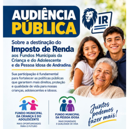 Câmara de Andradina realiza audiência pública sobre destinação do IR a fundos municipais