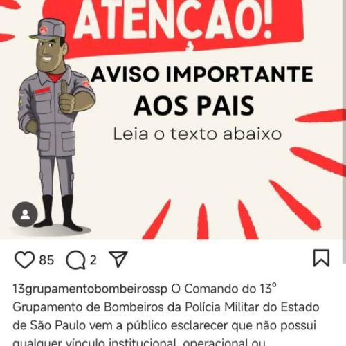 Suposto curso com nome dos Bombeiros pode ser golpe em Andradina