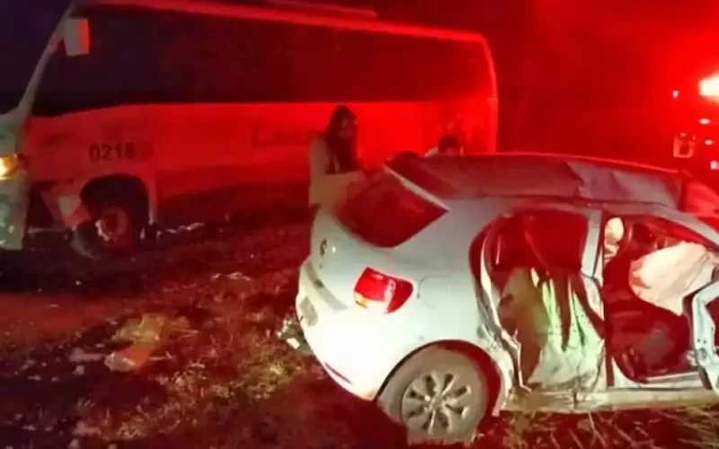 Colisão entre carro e ônibus deixa grávida e motorista feridos em Castilho