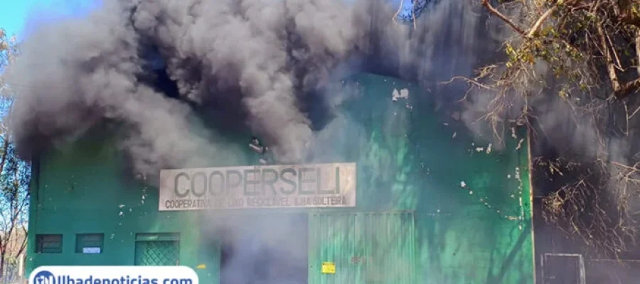 Incêndio destrói Cooperativa de Reciclagem em Ilha Solteira; Coleta seletiva pode ser afetada