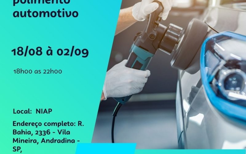 Curso gratuito de polimento automotivo está com inscrições abertas em Andradina