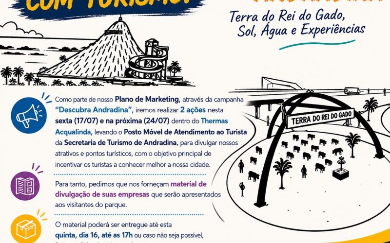 Cidade promove campanha "Descubra Andradina" com posto móvel no Acqualinda