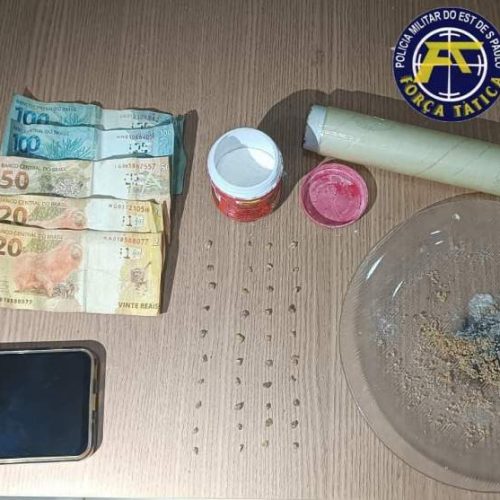 Polícia Militar prende homem por tráfico de drogas