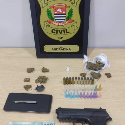 DISE de Andradina prende em flagrante suspeito pelo crime de tráfico de drogas e posse de munições