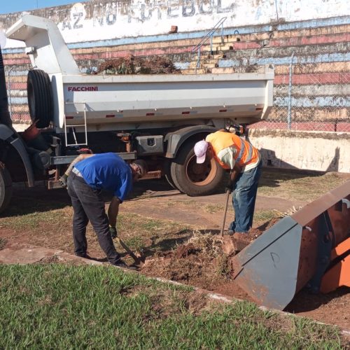 Estádio começa a ser preparado para os 88 anos de Andradina