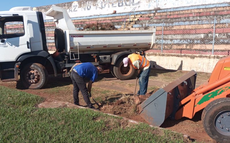 Estádio começa a ser preparado para os 88 anos de Andradina