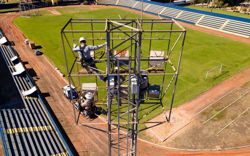 Estádio está preparado para as comemorações do dia 11. Aniversário de Andradina