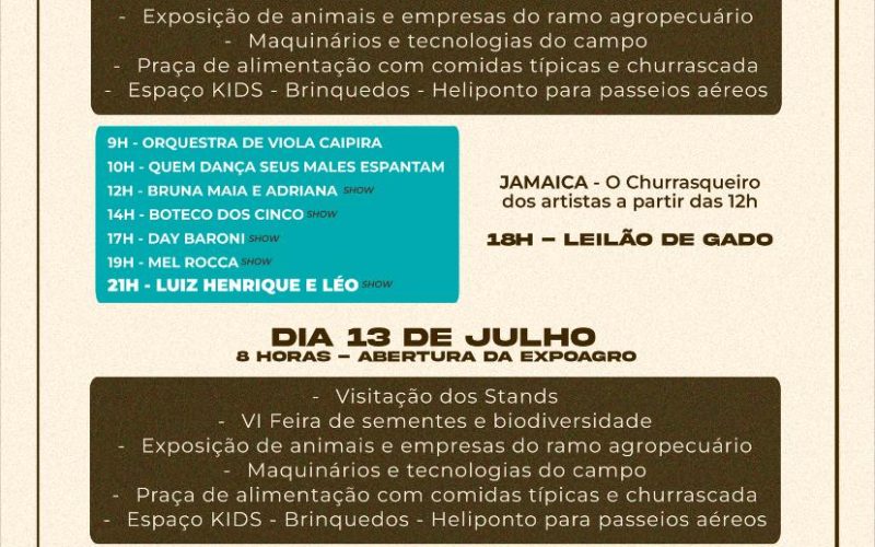 Andradina se prepara para a grande festa da Expo Agro em comemoração aos 88 anos da cidade
