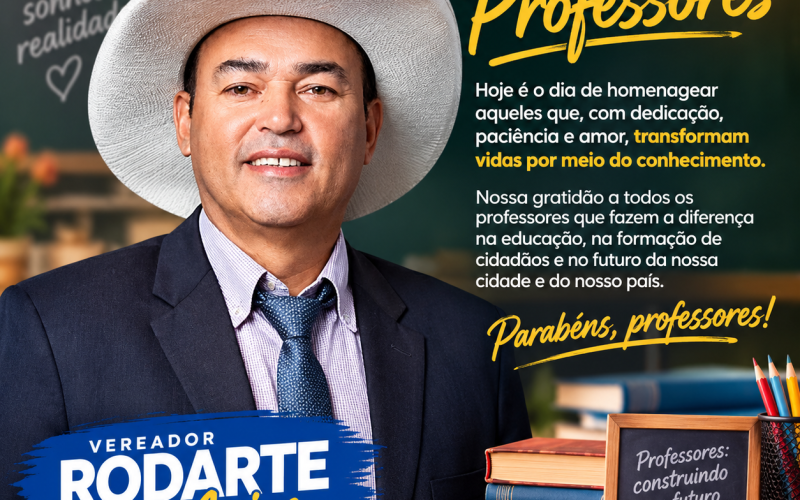 Vereador Rodarte dos Anjos homenageia professores de Andradina e região pelo seu dia