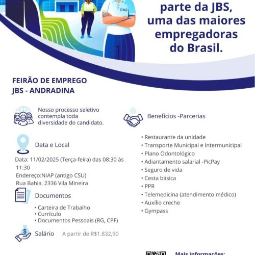 Mutirão de Vagas JBS para a unidade de Andradina