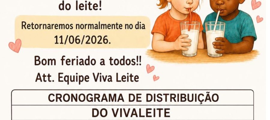 Devido o feriado de Corpus Cristi não haverá entrega do programa Viva Leite na quita feira (4)
