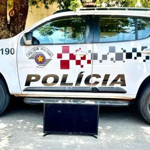 PM detém suspeito de roubo e apreende TV furtada em Mirandópolis