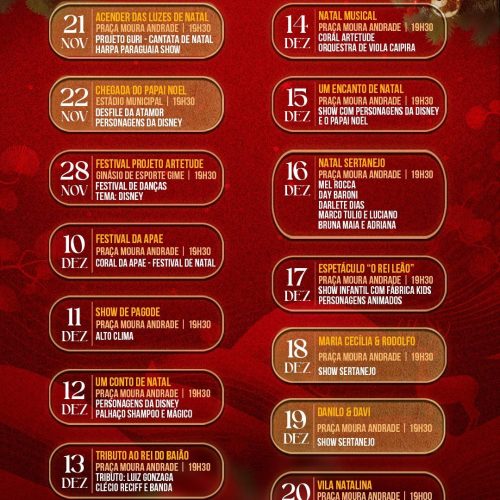 Acender das luzes abre programação natalina que movimenta Andradina