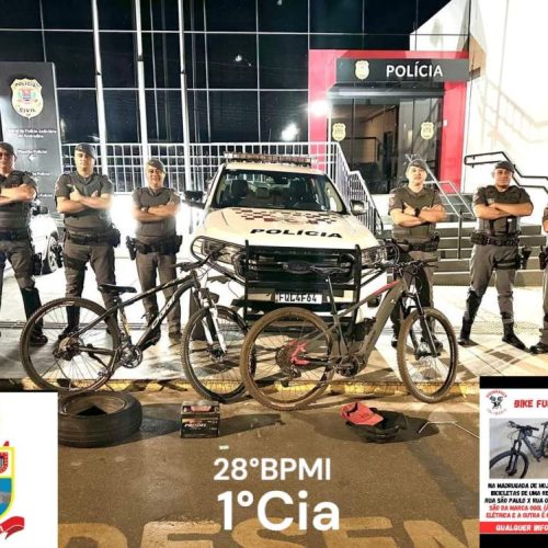 Dupla é presa por furto de bateria e bicicletas em Andradina