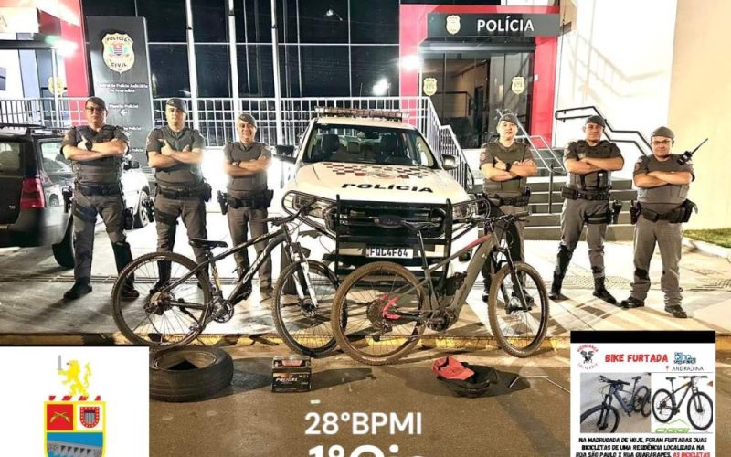 Dupla é presa por furto de bateria e bicicletas em Andradina
