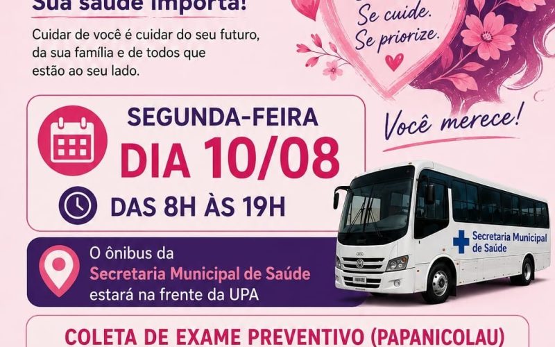 Campanha de saúde oferece exame preventivo gratuito na próxima segunda