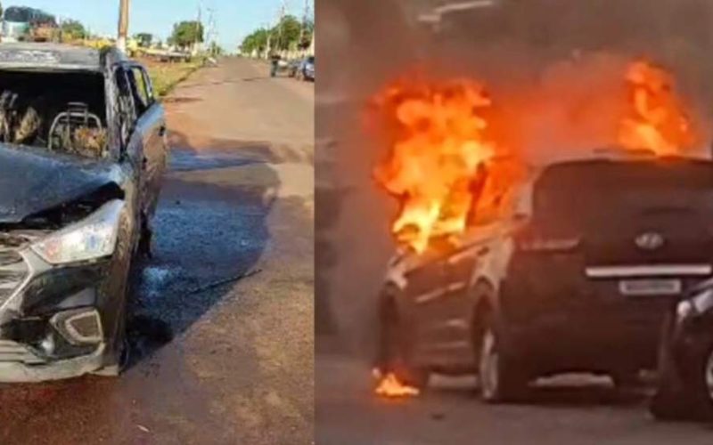 Vereador atropela gestante, foge e tem carro incendiado