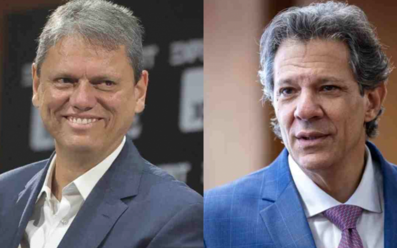 Tarcísio lidera intenção de votos com 53% contra 36% de Haddad