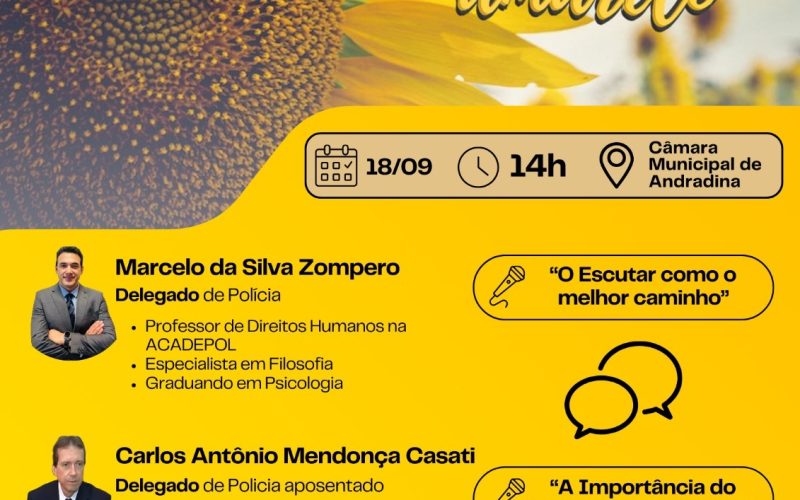 Andradina promove conscientização sobre saúde mental no Setembro Amarelo