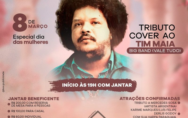 O Dia Internacional da Mulher terá Tim Maia Cover em Andradina