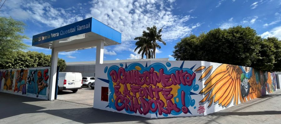 Entrada da escola em Andradina Maria Vera é tematizada